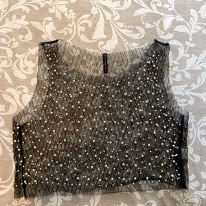 Unique mesh beaded top